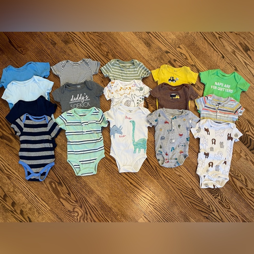 Lot of Baby Boy 9 Month Short Sleeve Onesies